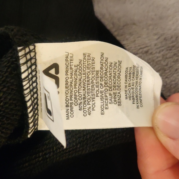 New! Fila black front zipper closure long sleeves sz L sweater - Picture 6 of 11